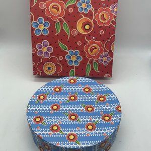 EUC Set of 2 Mary Engelbreit Floral Cardboard Storage Boxes